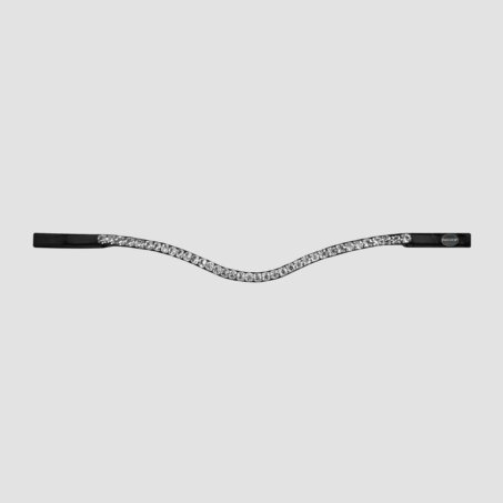 Waved Browband with Extra-large Premium Crystals without Leather Border