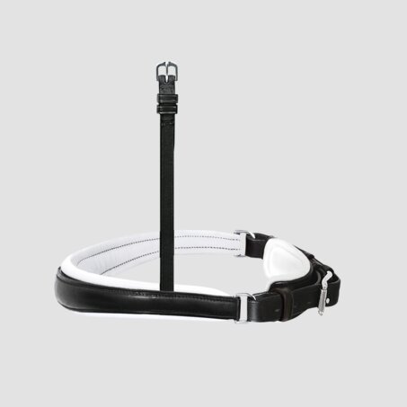 Anatomischer Wechselnasenriemen Reithalfter Spezial, weiß unterfüttert